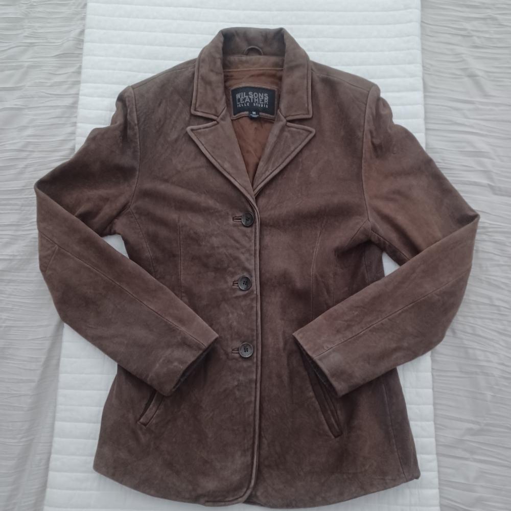 Wilsons Leather Pelle Studio Brown Soft Leather Jacket Women's size M